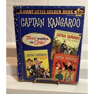Captain Kangaroo Giant Little Golden Book 1959 "A" Edition 3 Stories 1 Book HB